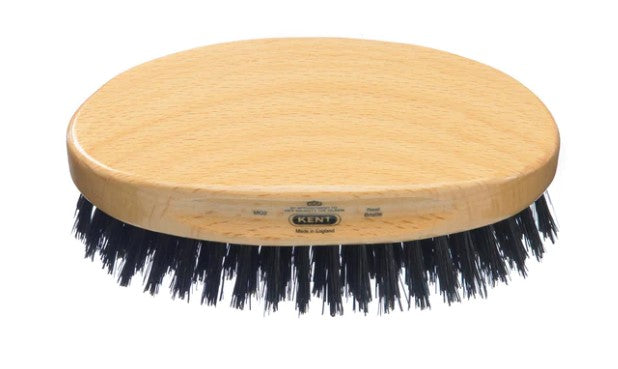 Kent Mens Finest Beechwood Pure Black Bristle Oval Brush