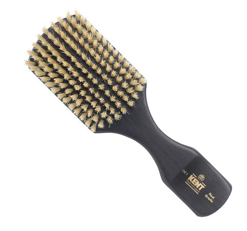 Kent Mens Finest Ebony Pure White Bristle Rectangular Club Brush