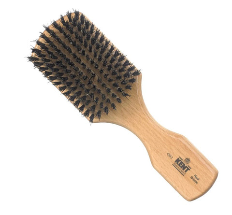 Kent Mens Finest Beechwood Pure Black Bristle Rectangular Club Brush