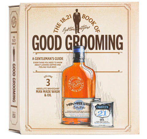 1821 Man Made Faux Book Gift Set Vol 3. Man Made Wash 532ml and Oil 60ml - Absolute Mahogany