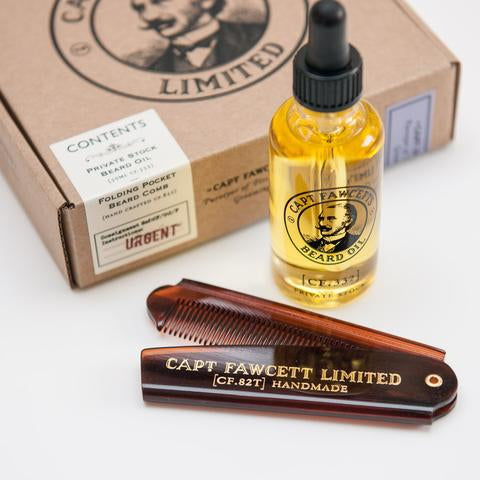 Captain Fawcett Beard Oil and Pocket Comb Kit