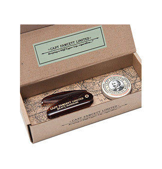 Captain Fawcett Expedition Mo Wax & Folding Moustache Comb Set