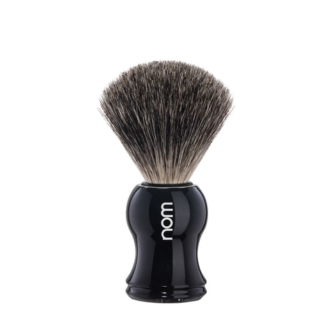 NOM (Muhle HJM P3S) Pure Badger Hair Shaving Brush – Black