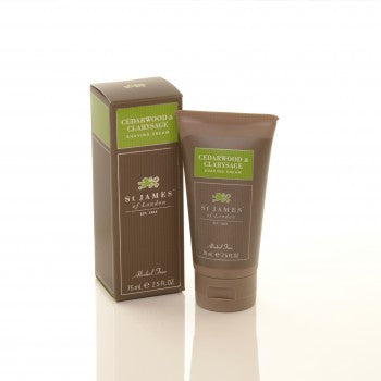 St James of London Cedarwood & Clarysage Shave Travel Tube - 75ml