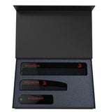 Bossman Set of 3 Acetate Combs - Beard, Mustache and Hair