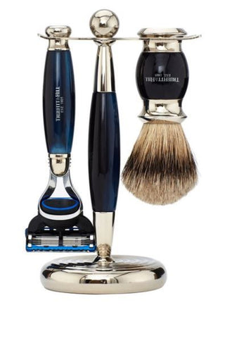 Truefitt & Hill Edwardian Collection Fusion Blade Shaving Set – Blue Opal