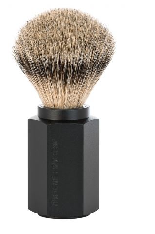 Muhle Shaving brush  silvertip badger, handle anodised aluminum, graphite