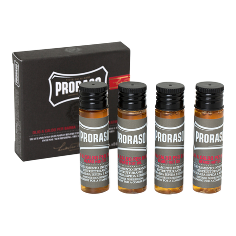Proraso Wood & Spice Hot Oil Beard Treatment - 4 x 17ml
