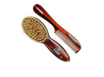 Kent Tortoiseshell Effect Soft Natural Bristle Baby Brush and Comb