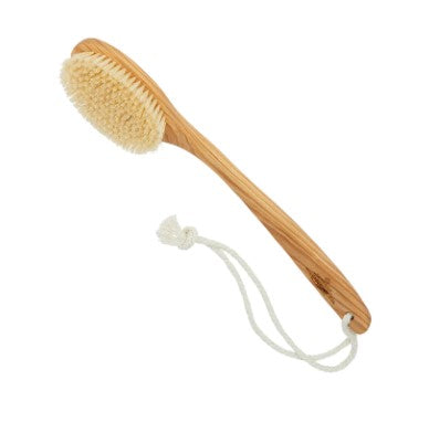 Kent Luxury Ash Pure White Bristle Bath Brush with Fixed Head