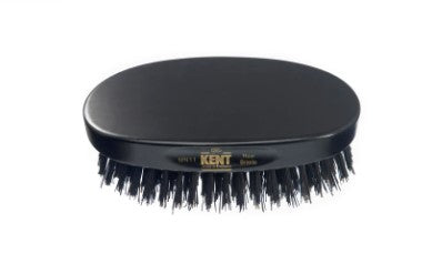 Kent Mens Finest Ebony Pure Black Bristle Oval Brush