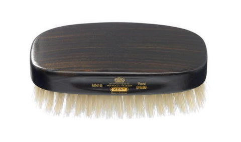 Kent Mens Finest Ebony Pure White Bristle Rectangular Brush