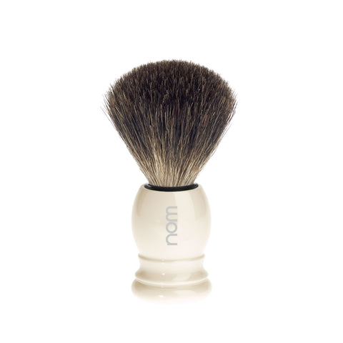 NOM (Muhle HJM P27) Pure Badger Hair Shaving Brush – Ivory