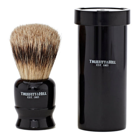 Truefitt & Hill Tube Traveller Super Badger Shaving Brush – Ebony