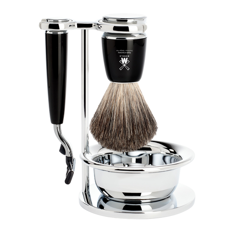 Muhle 99S21M226SM3 RYTMO 4-piece Shaving Set -Black Resin