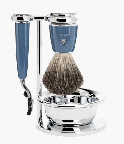 Muhle RYTMO 4-piece Shaving Set - Petrol Resin with Mach 3