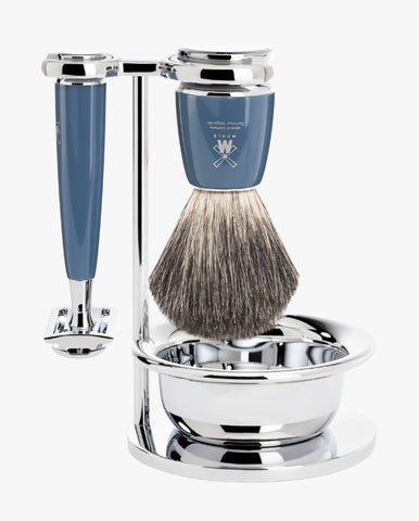 Muhle RYTMO 4-piece Shaving Set - Petrol Resin with Safety Razor