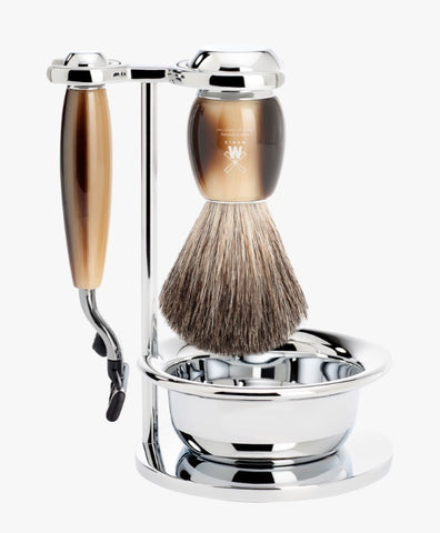 Muhle VIVO 4-piece Shaving Set - Horn Brown Resin