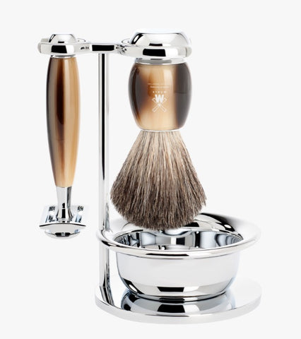 Muhle VIVO 4-piece Shaving Set - Horn Brown Resin
