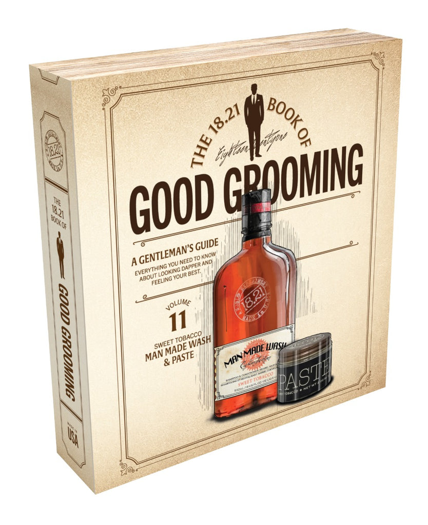 1821 Man Made Faux Book Gift Set Vol 11. Man Made Wash 532ml and Paste 56ml - Sweet Tobacco
