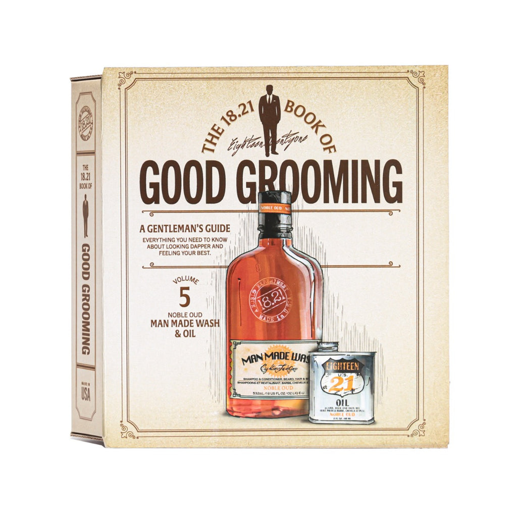 1821 Man Made Faux Book Gift Set Vol 5. Man Made Wash 532ml and Oil 60ml - Noble Oud